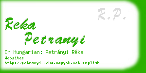 reka petranyi business card